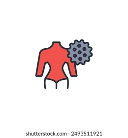 Breast cancer icon. vector.Editable stroke.linear style sign for use web design,logo.Symbol illustration.