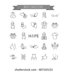 breast cancer icons, health care