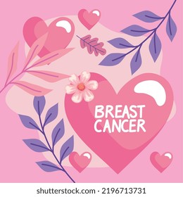 breast cancer lettering with heart