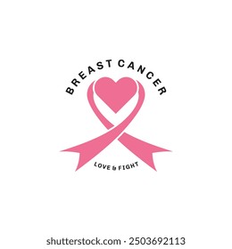 Breast cancer logo with creative element design concept idea
