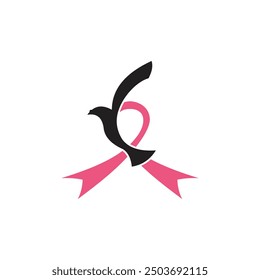 Breast cancer logo with creative element design concept idea