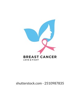 Logo de cáncer de mama con idea de concepto de diseño de elemento creativo