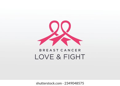 Breast cancer logo design icon element vector idea