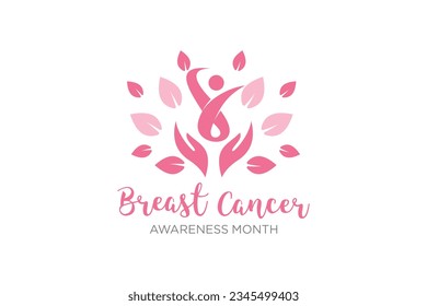 Breast cancer logo element design with creative concept