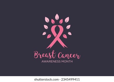 Breast cancer logo element design with creative concept