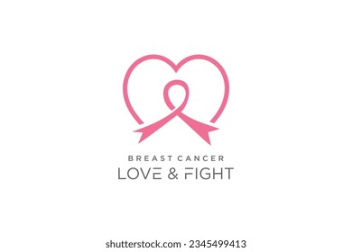 Breast cancer logo element design with creative concept