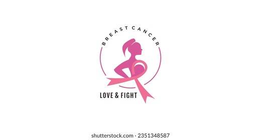 Diseño del logotipo del cáncer de mama con concepto creativo