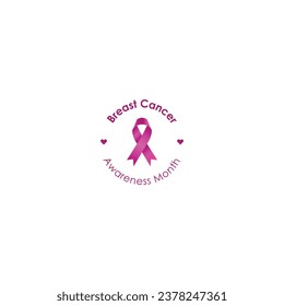 Breast cancer logo, sticker vector graphics