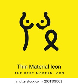 Breast Cancer minimal bright yellow material icon