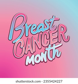 Breast Cancer Month Vector Typography