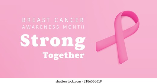 Breast cancer october awareness month pink ribbon pink background. Vector illustration background.