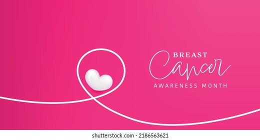 	
Breast cancer october awareness month pink ribbon with heart balloons background. Vector illustration background. Breast cancer background.