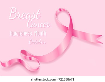 Breast Cancer October Awareness Month Campaign Background with paper pink ribbon symbol