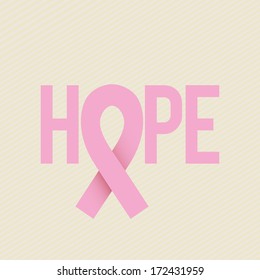 breast cancer over beige  background vector illustration