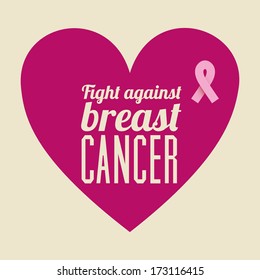 breast cancer over  beige background vector illustration