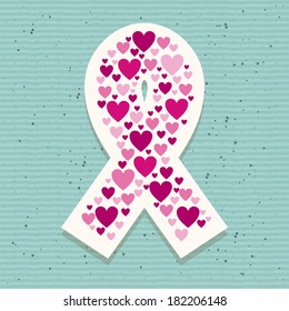 breast cancer over blue background vector illustration