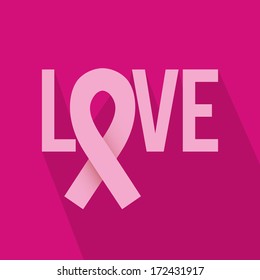 breast cancer over  pink  background vector illustration