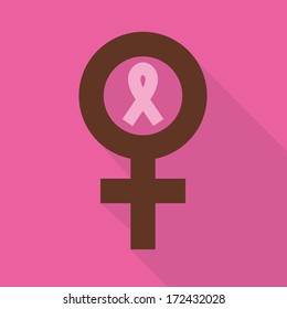 breast cancer over  pink  background vector illustration
