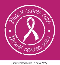 breast cancer over  pink background vector illustration