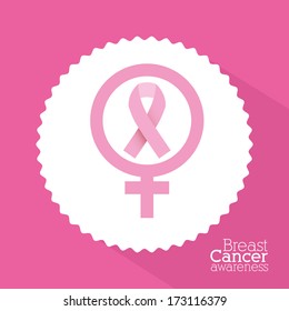 breast cancer over  pink background vector illustration