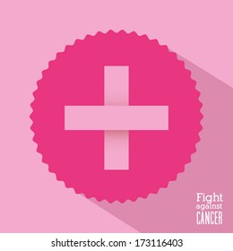 breast cancer over  pink background vector illustration