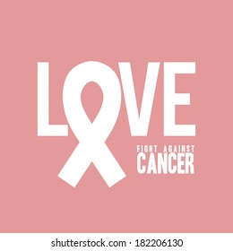 breast cancer over pink background vector illustration