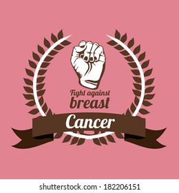 breast cancer over pink  background vector illustration