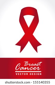 breast cancer over white background vector illustration