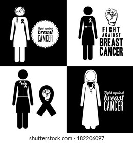 breast cancer over  white background vector illustration