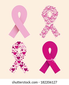 breast cancer over white background vector illustration