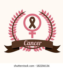 breast cancer over white background vector illustration