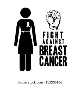 breast cancer over white background vector illustration
