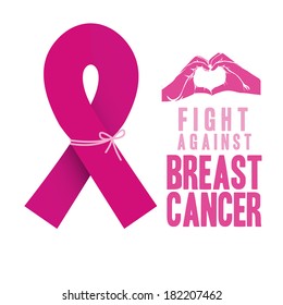 breast cancer over white background vector illustration