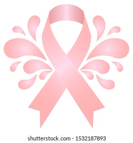 Breast cancer pink awareness ribbon - Vector illustration