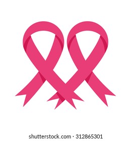 Breast Cancer, Pink Awareness Ribbon, Heart Shape