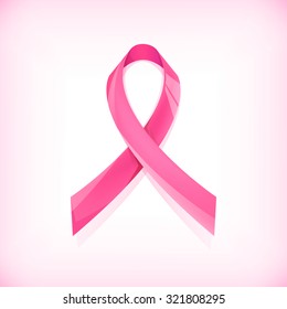 Breast cancer pink ribbon isolated. Vector