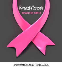 Breast cancer pink ribbon. National Breast Cancer Awareness Month concept. Vector Illustration EPS10.