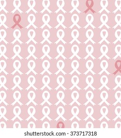 Breast cancer pink ribbon seamless pattern