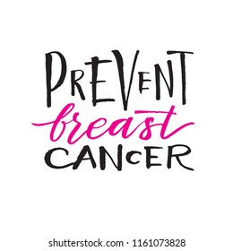 BREAST CANCER POSTER. Lettering October Pink Illustration