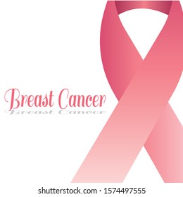 Breast cancer poster with a pink awareness ribbon - Vector
