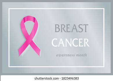 Breast cancer prevention and awareness. In October, international day for the fight against female disease. Pink ribbon. Join in and check your health. Vector banner design.
