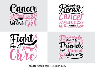 Breast cancer Quotes Designs Bundle, October Breast Cancer Quotes Saying best for print item t-shirt, Clothing, mug, pillow, poster, banner, isolated on Black background pink ribbon.