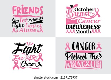 Breast cancer Quotes Designs Bundle, October Breast Cancer Quotes Saying best for print item t-shirt, Clothing, mug, pillow, poster, banner, isolated on Black background pink ribbon.