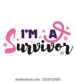 Breast Cancer Quotes with Ribbon and pink color