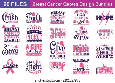 Breast Cancer Quotes svg Bundle. Quotes about Breast Cancer, Breast Cancer cut files Bundle of 20 svg eps Files for Cutting Machines Cameo Cricut, Breast Cancer Quotes