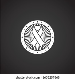 Breast cancer related icon on background for graphic and web design. Creative illustration concept symbol for web or mobile app.