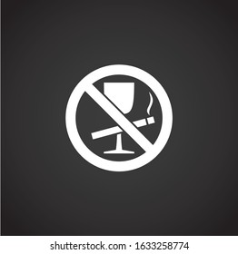 Breast cancer related icon on background for graphic and web design. Creative illustration concept symbol for web or mobile app.