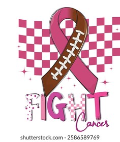 Breast cancer, Breast cancer retro dalmatian dots race checkered doodle bright Football, Football Breast warrior