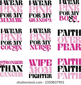 breast cancer retro svg design bundle and eps file