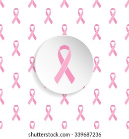 Breast Cancer Ribbon Awareness Seamless Pattern. Vector Illustration.